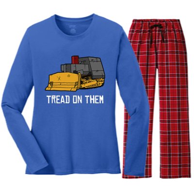 Killdozer Tread On Them Modified Bulldozer Tank Women's Long Sleeve Flannel Pajama Set 