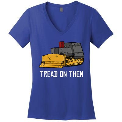 Killdozer Tread On Them Modified Bulldozer Tank Women's V-Neck T-Shirt