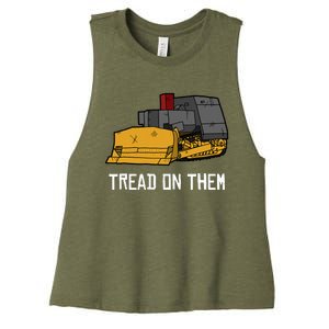 Killdozer Tread On Them Modified Bulldozer Tank Women's Racerback Cropped Tank