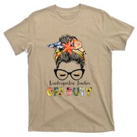 Kindergarten Teacher Off Duty Messy Bun Summer Vibes T-Shirt