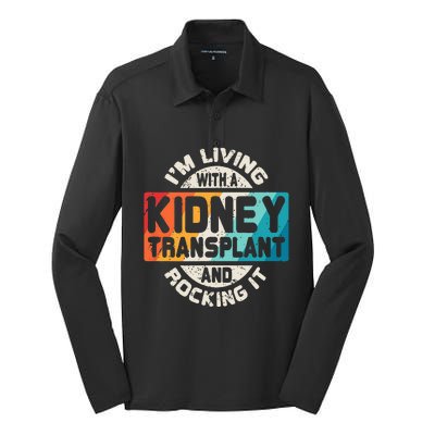 Kidney Transplant Organ Recipient Survivor Gift Silk Touch Performance Long Sleeve Polo