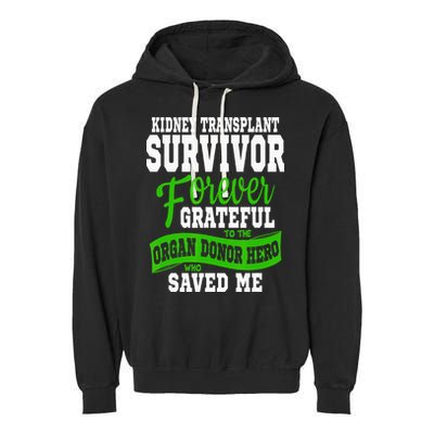 Kidney Transplant Organ Recipient Survivor Gift Garment-Dyed Fleece Hoodie