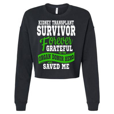Kidney Transplant Organ Recipient Survivor Gift Cropped Pullover Crew