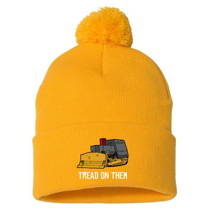 Killdozer Tread On Them Modified Bulldozer Tank Pom Pom 12in Knit Beanie