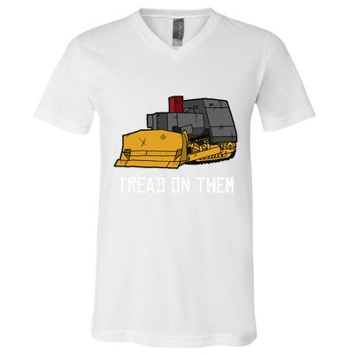 Killdozer Tread On Them Modified Bulldozer Tank V-Neck T-Shirt