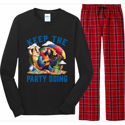 Keep The Party Going Funny Parrot Tribute Long Sleeve Pajama Set