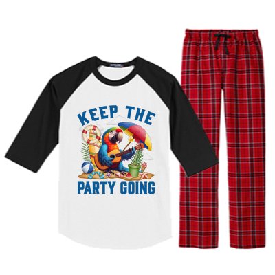 Keep The Party Going Funny Parrot Tribute Raglan Sleeve Pajama Set