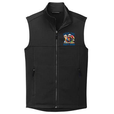 Keep The Party Going Funny Parrot Tribute Collective Smooth Fleece Vest