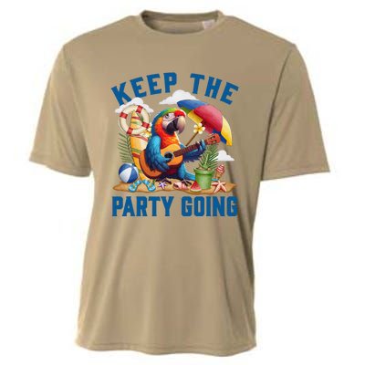 Keep The Party Going Funny Parrot Tribute Cooling Performance Crew T-Shirt