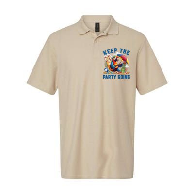 Keep The Party Going Funny Parrot Tribute Softstyle Adult Sport Polo