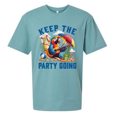 Keep The Party Going Funny Parrot Tribute Sueded Cloud Jersey T-Shirt