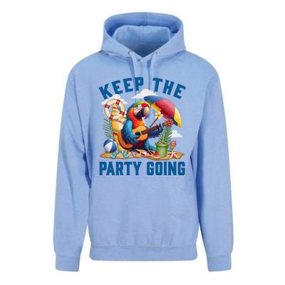 Keep The Party Going Funny Parrot Tribute Unisex Surf Hoodie