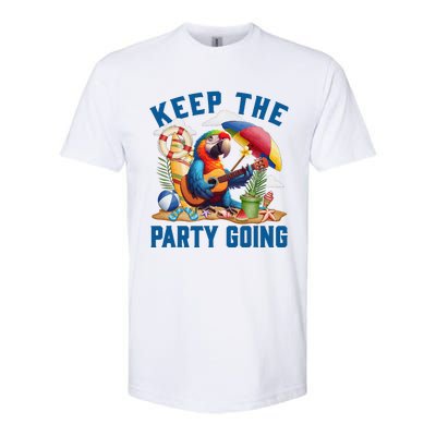 Keep The Party Going Funny Parrot Tribute Softstyle® CVC T-Shirt