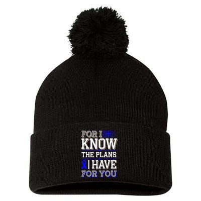 Know The Plans For You Juvenile Arthritis Awareness Pom Pom 12in Knit Beanie