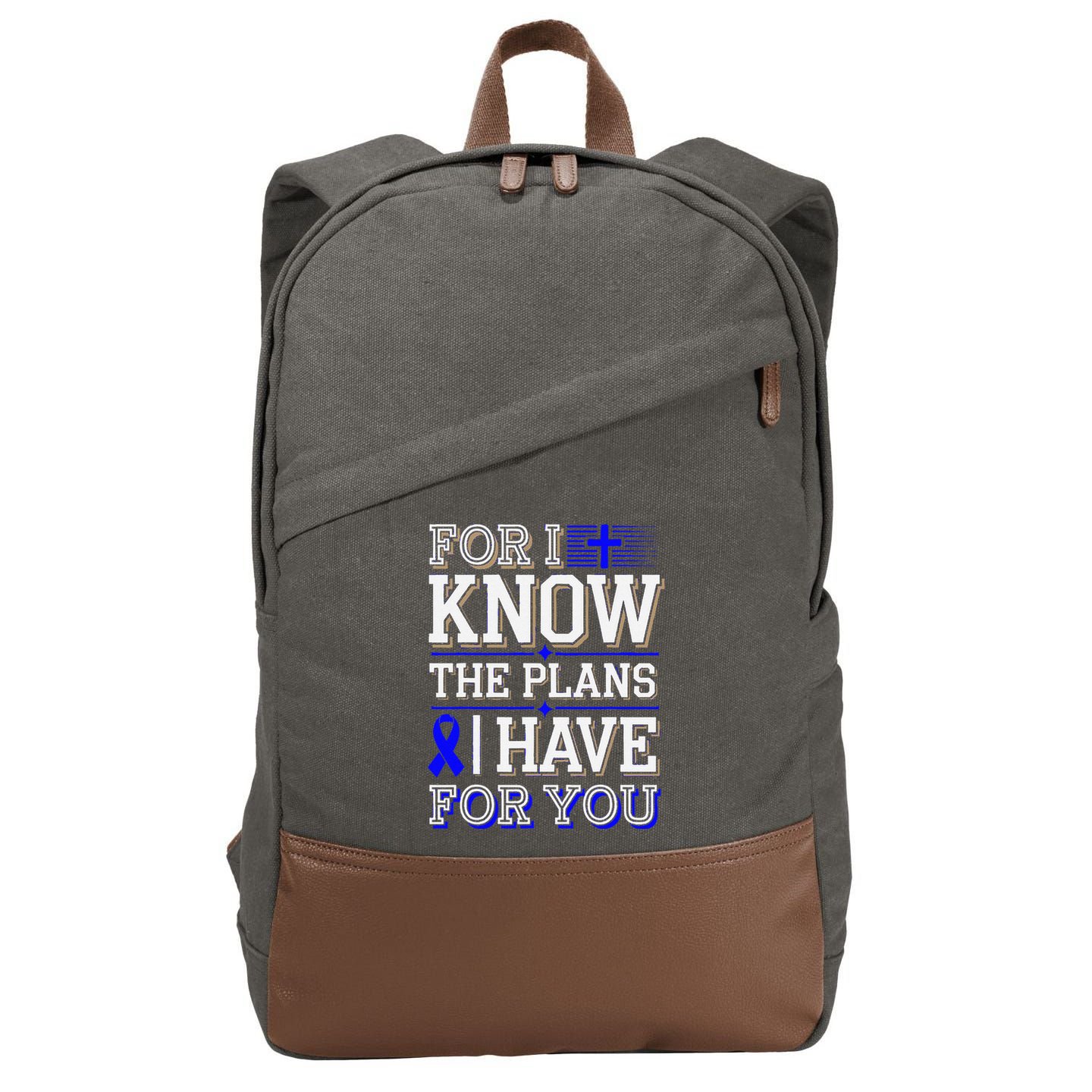 Know The Plans For You Juvenile Arthritis Awareness Cotton Canvas Backpack
