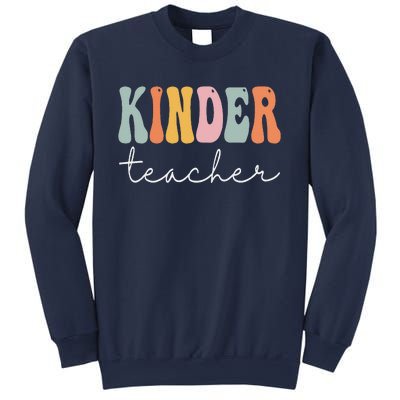 Kinder Teacher Retro Groovy Funny Happy First Day Of School Sweatshirt