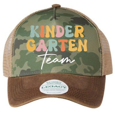 Kindergarten Team Retro Groovy Happy First Day Of School Gift Legacy Tie Dye Trucker Hat