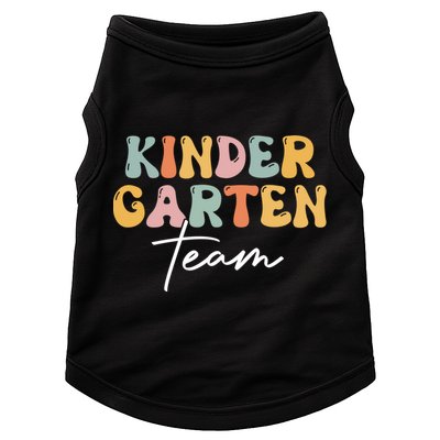 Kindergarten Team Retro Groovy Happy First Day Of School Gift Doggie Tank