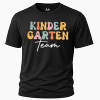 Kindergarten Team Retro Groovy Happy First Day Of School Gift Cooling Performance Crew T-Shirt