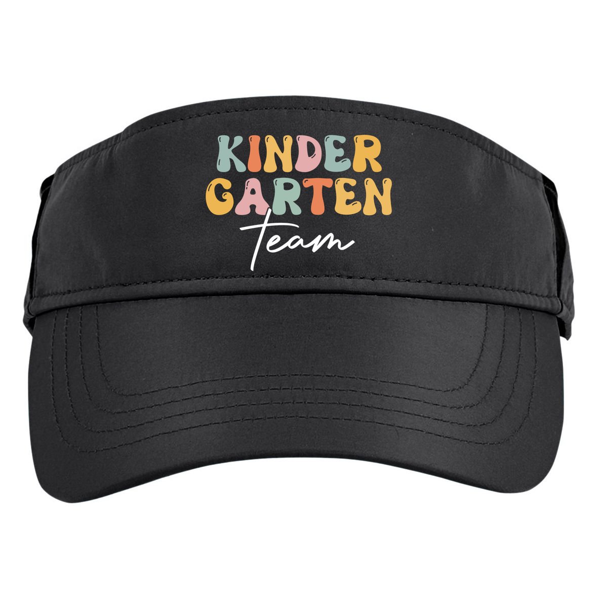 Kindergarten Team Retro Groovy Happy First Day Of School Gift Adult Drive Performance Visor
