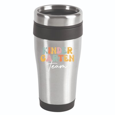 Kindergarten Team Retro Groovy Happy First Day Of School Gift 16oz Travel Tumbler