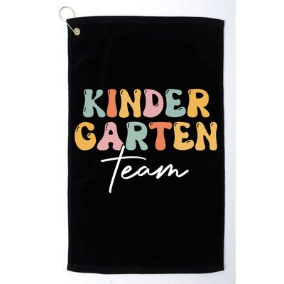 Kindergarten Team Retro Groovy Happy First Day Of School Gift Golf Towel