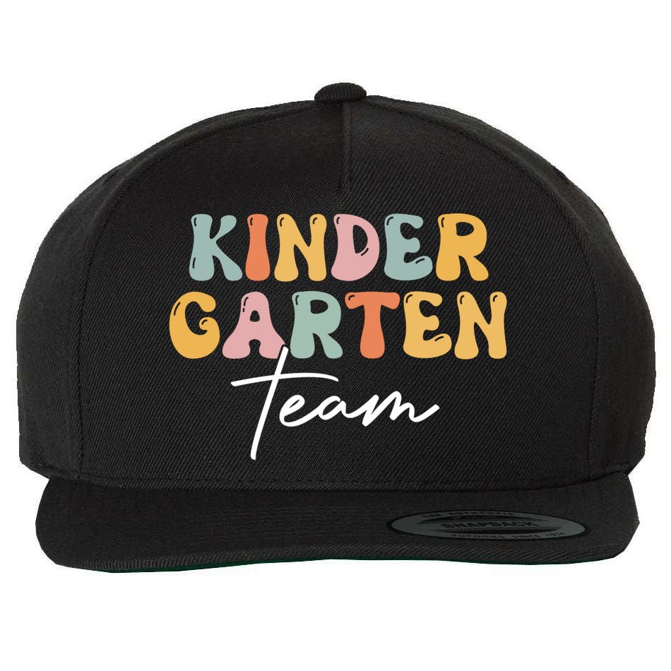 Kindergarten Team Retro Groovy Happy First Day Of School Gift Wool Snapback Cap