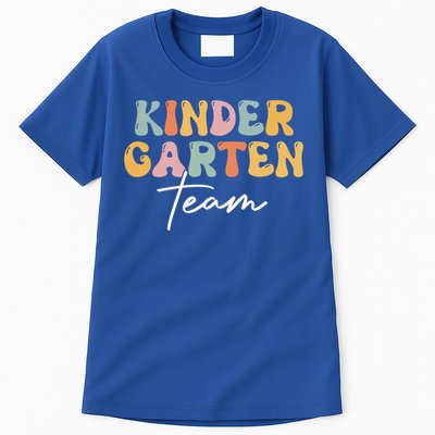 Kindergarten Team Retro Groovy Happy First Day Of School Gift Tall T-Shirt