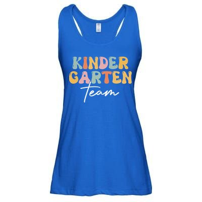 Kindergarten Team Retro Groovy Happy First Day Of School Gift Ladies Essential Flowy Tank