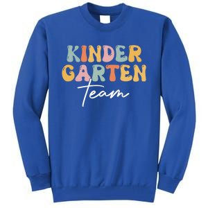 Kindergarten Team Retro Groovy Happy First Day Of School Gift Tall Sweatshirt