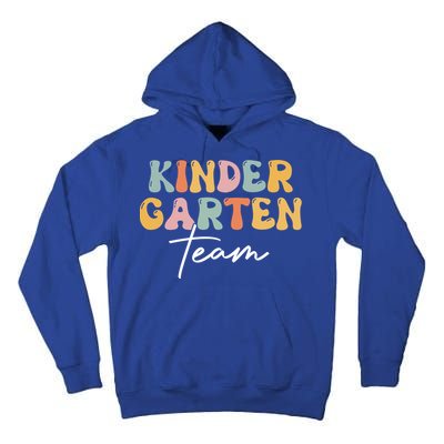 Kindergarten Team Retro Groovy Happy First Day Of School Gift Tall Hoodie
