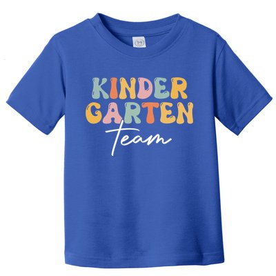 Kindergarten Team Retro Groovy Happy First Day Of School Gift Toddler T-Shirt