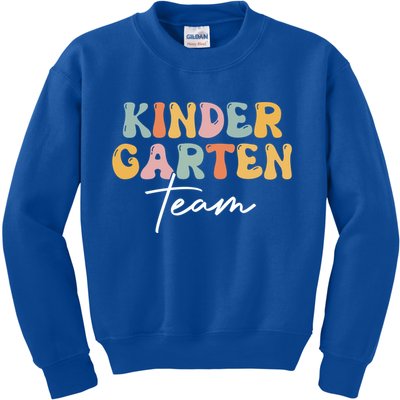Kindergarten Team Retro Groovy Happy First Day Of School Gift Kids Sweatshirt