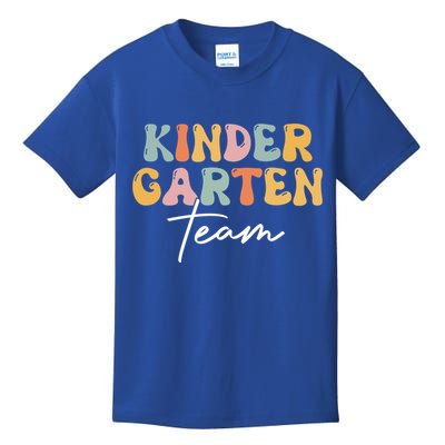 Kindergarten Team Retro Groovy Happy First Day Of School Gift Kids T-Shirt