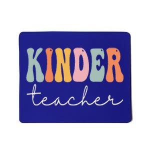 Kinder Teacher Retro Groovy Women Happy First Day Of School Mousepad