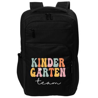Kindergarten Team Retro Groovy Vintage First Day Of School Impact Tech Backpack