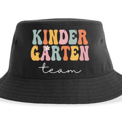 Kindergarten Team Retro Groovy Vintage First Day Of School Sustainable Bucket Hat