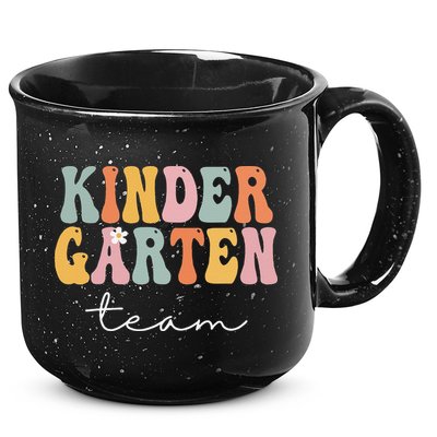 Kindergarten Team Retro Groovy Vintage First Day Of School 15oz Campfire Ceramic Mug
