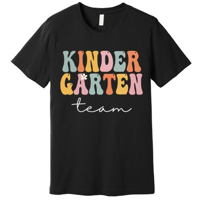 Kindergarten Team Retro Groovy Vintage First Day Of School Premium T-Shirt