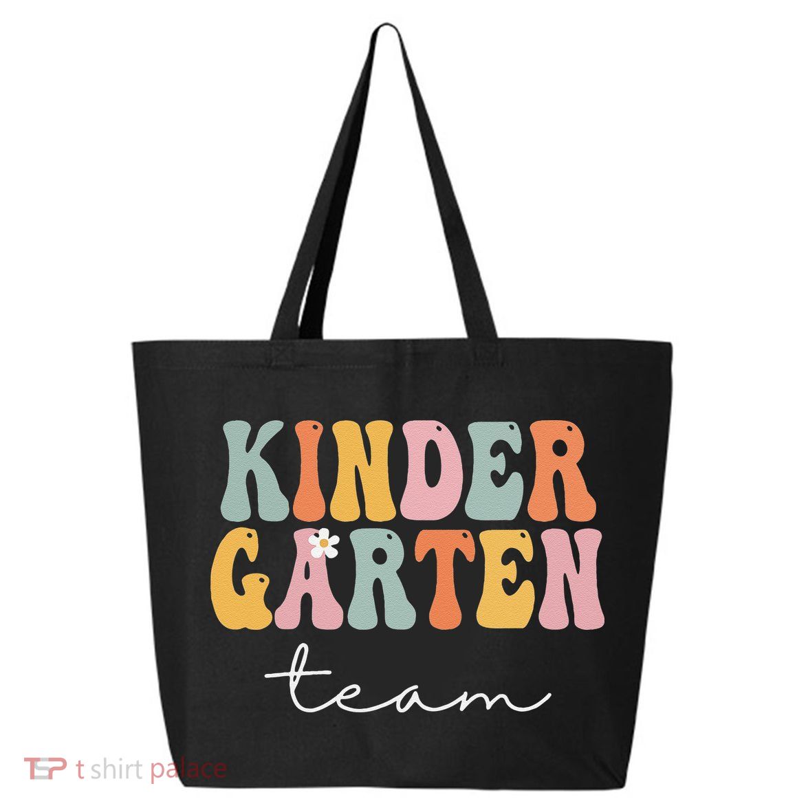 Kindergarten Team Retro Groovy Vintage First Day Of School 25L Jumbo Tote