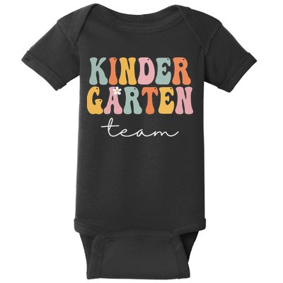 Kindergarten Team Retro Groovy Vintage First Day Of School Baby Bodysuit