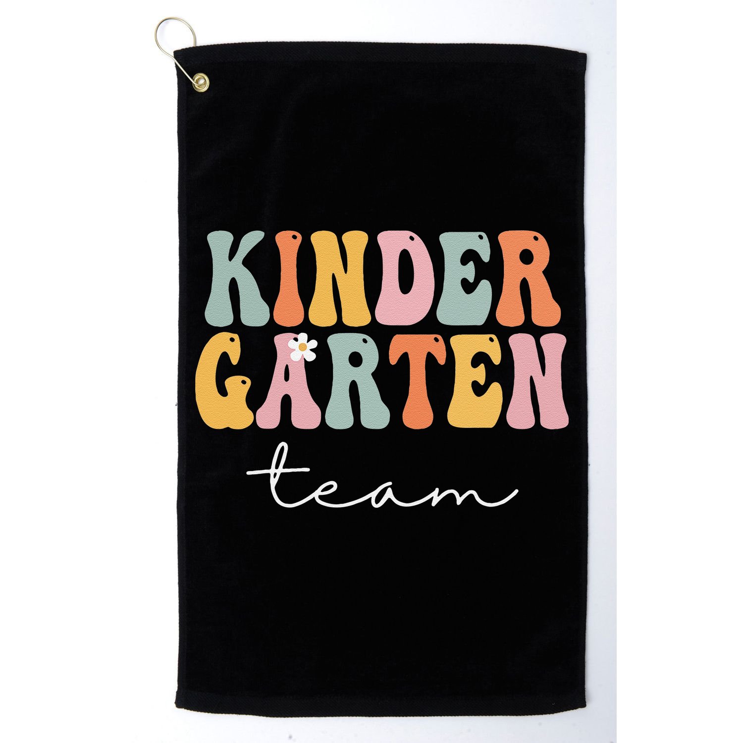 Kindergarten Team Retro Groovy Vintage First Day Of School Golf Towel
