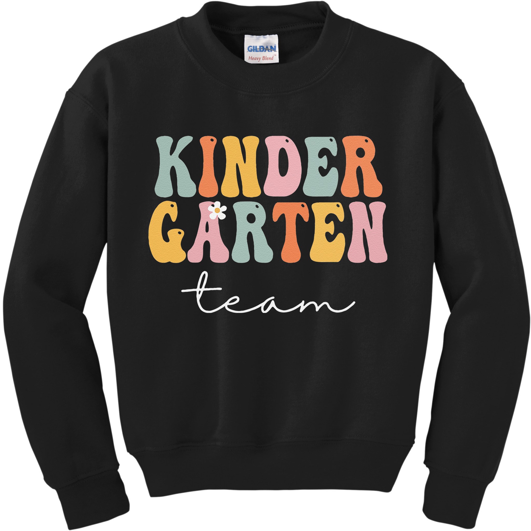 Kindergarten Team Retro Groovy Vintage First Day Of School Kids Sweatshirt