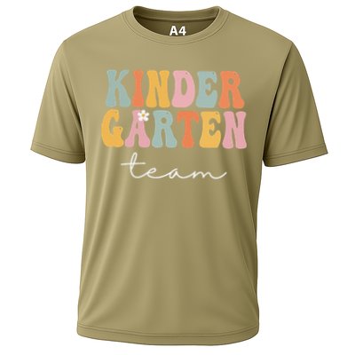 Kindergarten Team Retro Groovy Vintage First Day Of School Performance Shirt
