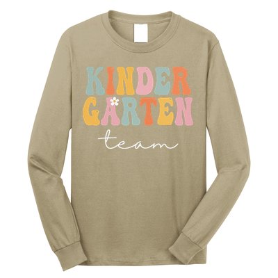 Kindergarten Team Retro Groovy Vintage First Day Of School Long Sleeve Shirt