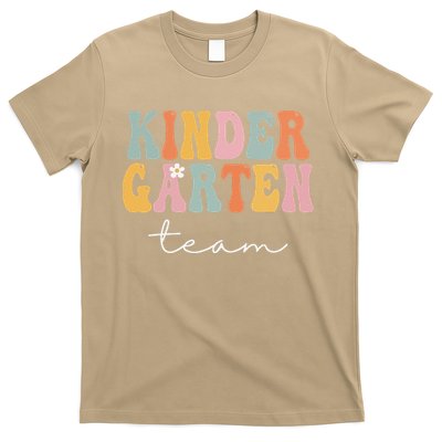 Kindergarten Team Retro Groovy Vintage First Day Of School T-Shirt