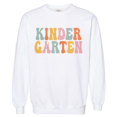 Kindergarten Team Retro Groovy Vintage First Day Of School Garment-Dyed Sweatshirt