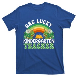 Kindergarten Teacher Rainbow Patricks Day One Lucky Teacher Funny Gift T-Shirt