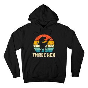 Kids Three Rex 3rd Birthday Third Dinosaur 3 Year Old Hoodie