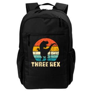 Kids Three Rex 3rd Birthday Third Dinosaur 3 Year Old Daily Commute Backpack